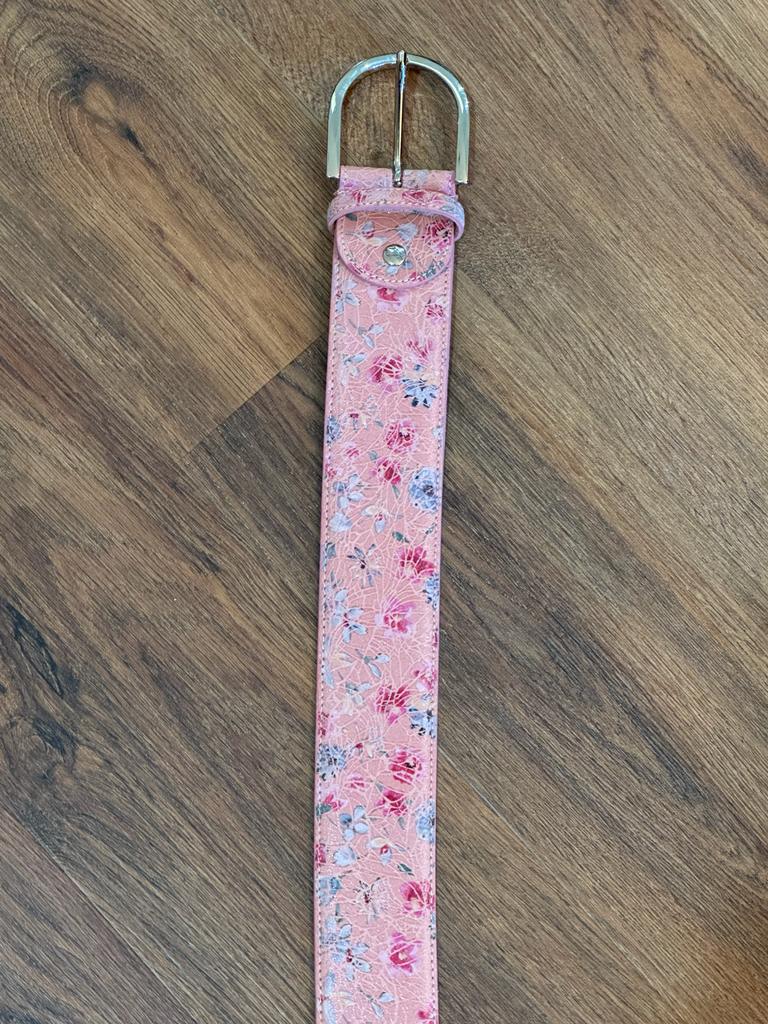 Tailored Sportsman Pink Flower Shower Leather Belt