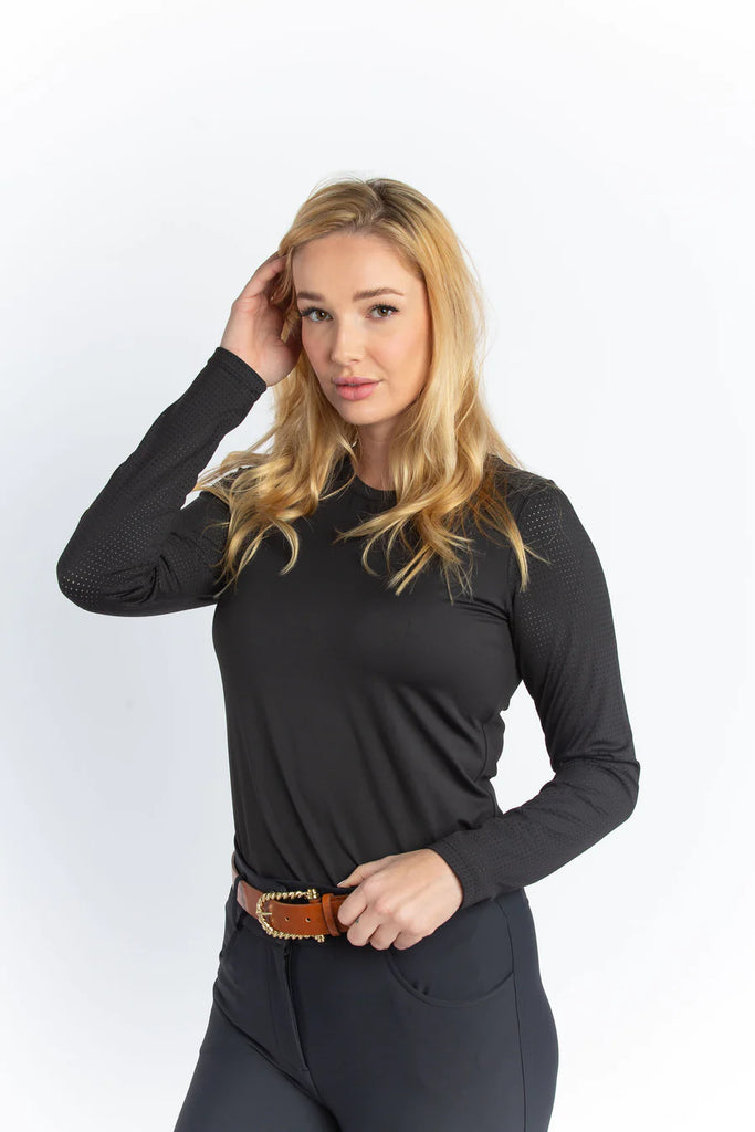 Hannah Childs Perforated Long Sleeve Tech Tee