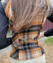 Load image into Gallery viewer, Arista Black and Tan Plaid Vest with Bit Detail
